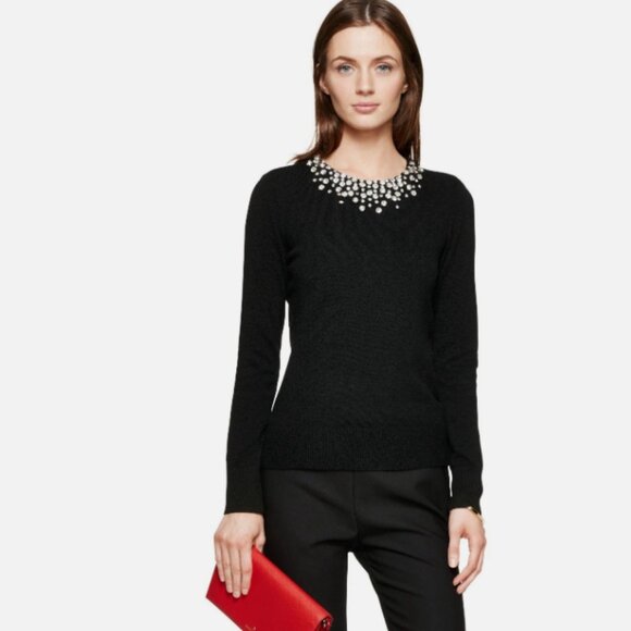 kate spade Do Wonders Embellished Black Sweater Size XL NWT - Picture 1 of 9